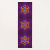 六角マンダラパープルオレンジとブルー ヨガマット (正面)