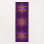 六角マンダラパープルオレンジとブルー ヨガマット (裏面)