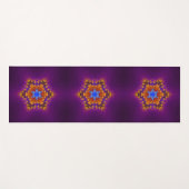 六角マンダラパープルオレンジとブルー ヨガマット (正面(横))