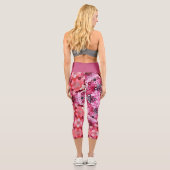 六角マンダラピンク赤と白 カプリレギンス (裏面)