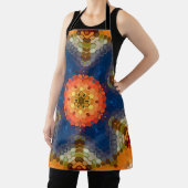 六角マンダラブルーオレンジと赤 エプロン (インサイチュ)