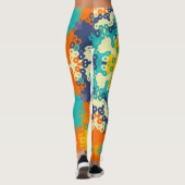 六角マンダラブルーオレンジと黄色 レギンス (裏面)