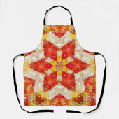 六角マンダラレッドとイエロー エプロン (正面)