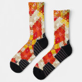 六角マンダラレッドとイエロー ソックス (左)