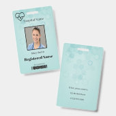 六角メディカル熱ビート生存線写真ID緑青 バッジ (正面＆裏面)