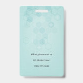 六角メディカル熱ビート生存線写真ID緑青 バッジ (裏面)