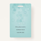 六角メディカル熱ビート生存線写真ID緑青 バッジ (裏面)