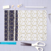 六角モダンネイビー青金ゴールドジオメト結婚リ 薄葉紙 (クラフト)