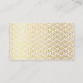 六角モダンモノグラムのスポット金ゴールドスケッチパターン 名刺 (裏面)