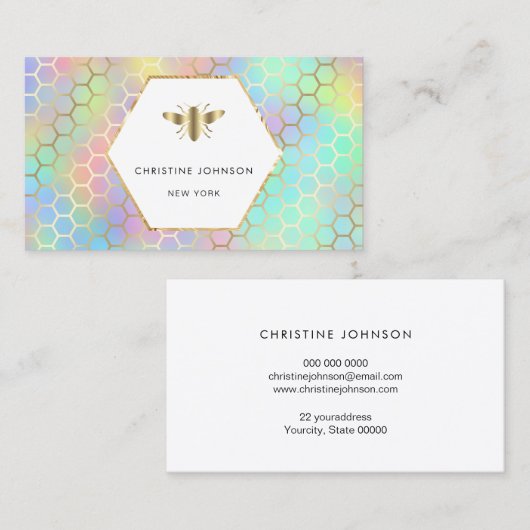 六角ラベル金蜂 名刺 (正面/裏面)