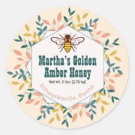 六角リースアンティークホワイトハニージャー ラウンドシール