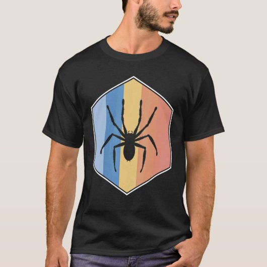 六角レトロ色のクモ Tシャツ (正面)