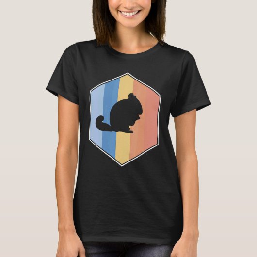 六角レトロ色のチンチラ Tシャツ (正面)