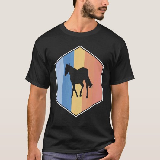 六角レトロ色の馬 Tシャツ (正面)