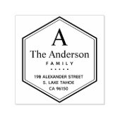 六角ロゴファミリ差出人住所 セルフインキングスタンプ (デザイン)