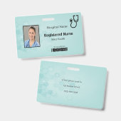 六角医療用聴診器の写真ID バッジ (正面＆裏面)