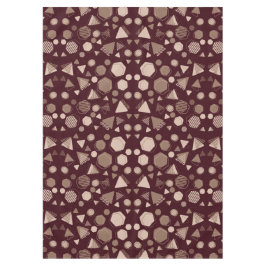 六角形および三角形ピンクおよび茶色のマルーン模様 テーブルクロス