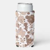 六角形および三角形ピンクおよび茶色(白パターン) スリム缶クーラー (Seltzer正面)