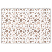 六角形および三角形ピンクおよび茶色(白パターン) テーブルクロス (正面(横))