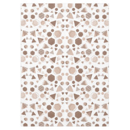 六角形および三角形ピンクおよび茶色（白パターン） テーブルクロス