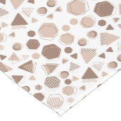 六角形および三角形ピンクおよび茶色(白パターン) ミディアムテーブルランナー (コーナー)