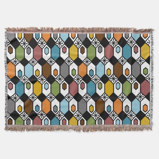 六角形とスターバスト スローブランケット (正面)