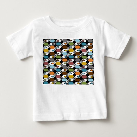六角形とスターバスト ベビーTシャツ (正面)
