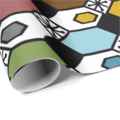 六角形とスターバスト ラッピングペーパー (ロールコーナー)