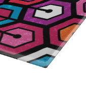 六角形のカラフルで幾何学的なパターン カッティングボード (角)