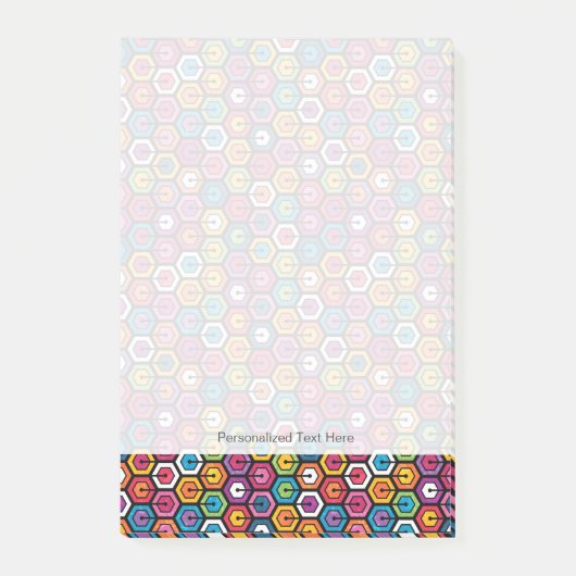 六角形のカラフルで幾何学的なパターン ポストイット (正面)