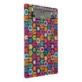 六角形のカラフルで幾何学的なパターン ミニクリップボード (アングル)