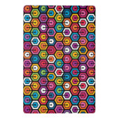 六角形のカラフルで幾何学的なパターン ミニクリップボード (裏面)