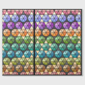 六角形のキルト(暖かい虹) v2 ラッピングペーパー (フラット)