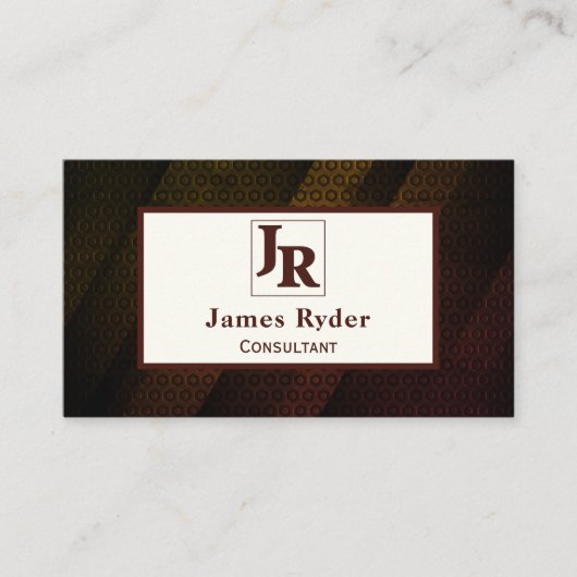 六角形のテクスチカスタムャとロゴ 名刺 (正面)