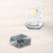 六角形のフレーム雪かき写真保存日 ペーパーコースター (インサイチュ)