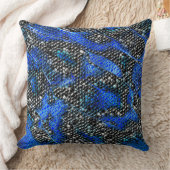 六角形のモザイクまたは青と灰色から黒まはかりで測で クッション (ブランケット)