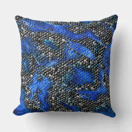 六角形のモザイクまたは青と灰色から黒まはかりで測で クッション