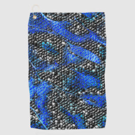 六角形のモザイクまたは青と灰色から黒まはかりで測で ゴルフタオル