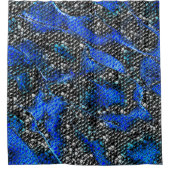 六角形のモザイクまたは青と灰色から黒まはかりで測で シャワーカーテン (正面)