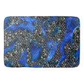六角形のモザイクまたは青と灰色から黒まはかりで測で バスマット (正面)