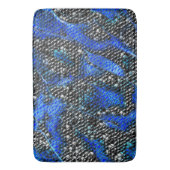 六角形のモザイクまたは青と灰色から黒まはかりで測で バスマット (正面縦)