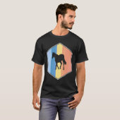 六角形の中のレトロカラーの馬 Tシャツ (正面フル)