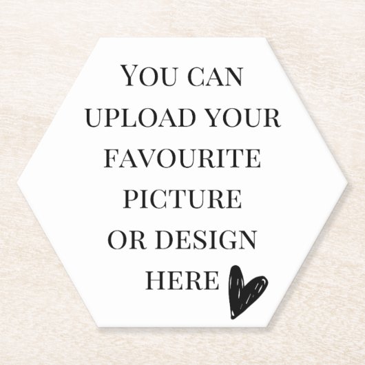 六角形の個人用設定 ペーパーコースター (正面)