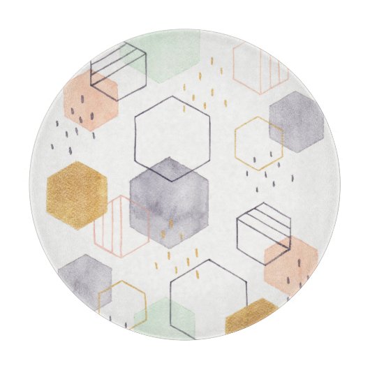 六角形の分散 カッティングボード (正面)