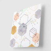 六角形の分散 スクエア壁時計 (傾斜)