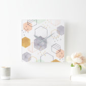 六角形の分散 スクエア壁時計 (ホーム)