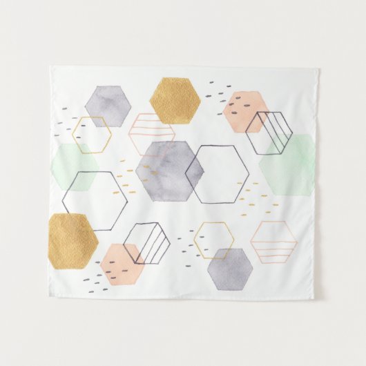 六角形の分散 タペストリー (正面(横))