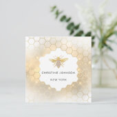 六角形の宝石のハチのロゴカード 招待状 (スタンド正面)