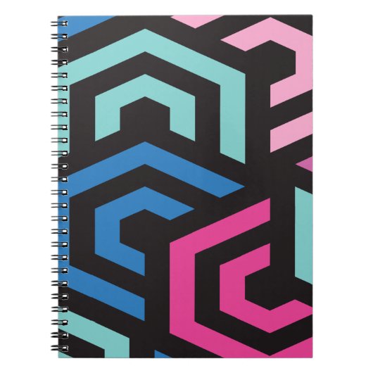 六角形の幾何学的パターン ノートブック (正面)