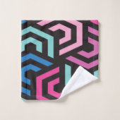 六角形の幾何学的パターン バスタオルセット (ウォッシュタオル)